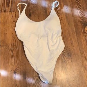 NWT aerie white smocked one piece swimsuit